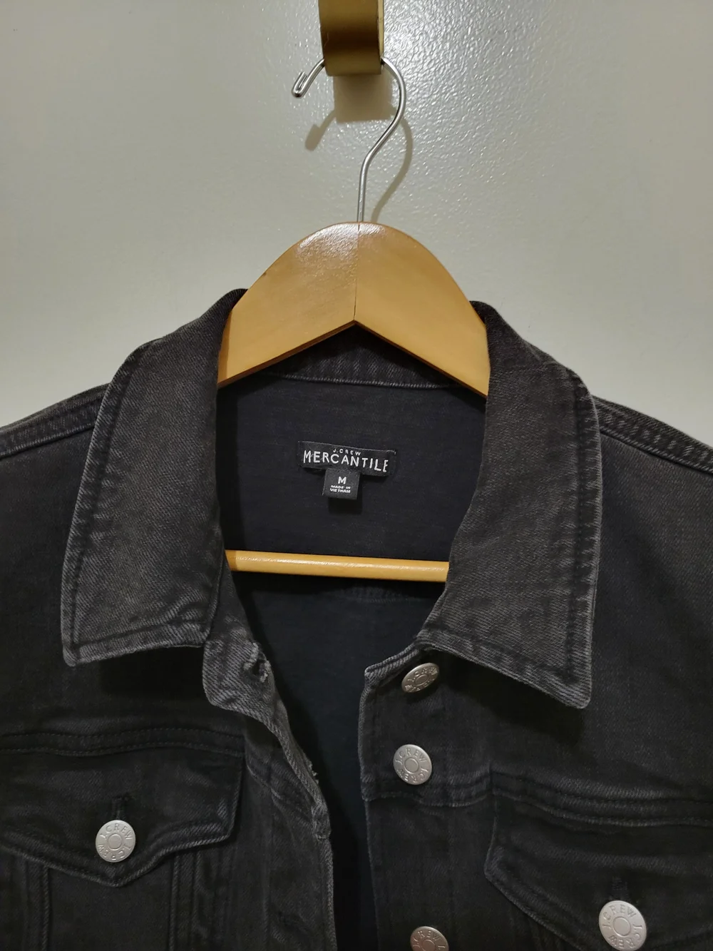 J. Crew Mercantile Womens Washed Charcoal Denim Jacket  - Size Medium